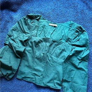 Abercrombie & Fitch Corset Blouse with Puffed Sleeves